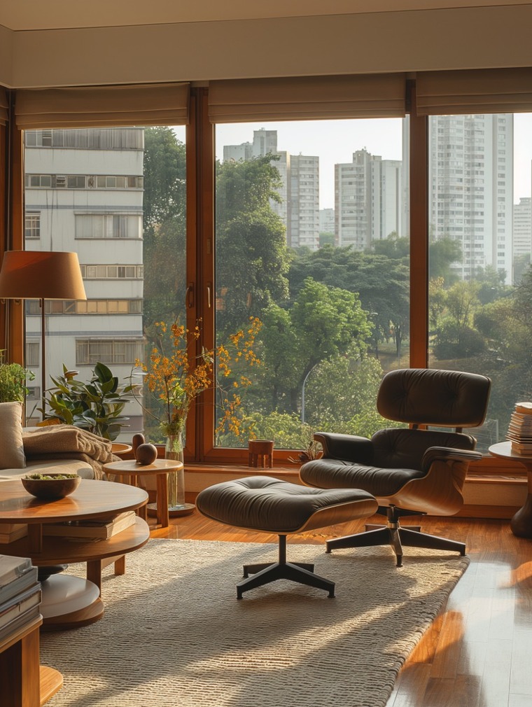 Stilvoller Wohnraum mit natürlichem Sonnenlicht